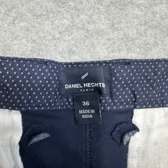 Daniel Hechter Chino Short Mens Paris Lyocell 9"  SZ 36 Blue Stretch Flat Front - Picture 3 of 7